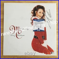 Mariah Carey MERRY CHRISTMAS Signed /Autographed Cover RED Vinyl LP with COA