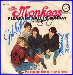 Monkees Signed Album Cover All 4! + 45 + COA
