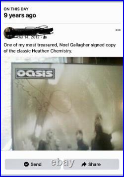 NOEL GALLAGHER SIGNED AUTOGRAPHED OASIS ALBUM COVER VINYL Heathen Chemistry