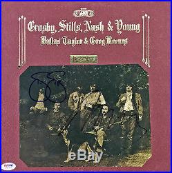 Neil Young & Stephen Stills Signed Deja Vu Album Cover Csny Psa/dna #w04899