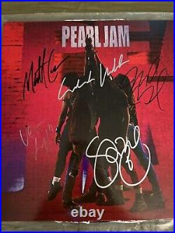 Pearl Jam Ten Autographed Album Cover with COA