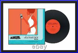 Record Album Deluxe Frame, Black Cover Wall Desk Mount Display LP Vinyl Collect