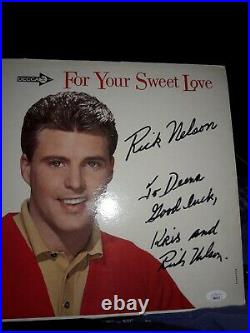 Ricky Nelson Signed For Your Sweet Love Record Album Cover JSA COA