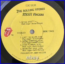 Rolling Stones Sticky Fingers Lp Warhol Zip Cover USA 1971 Coc 59100 Pro Cleaned