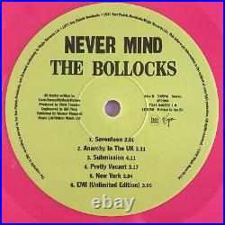 Sex Pistols Never Mind The Bollocks Vinyl Lp Uk Pink Wax 1998 Low Number! N Mint