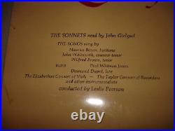 Shakespeare Sonnets and Songs John Gielgud/Howard Sackler (LP) Brand New
