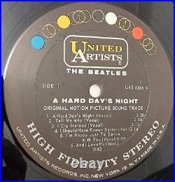 THE BEATLES A HARD DAY'S NIGHT LP VINYL 1964 1st PRESSING UAS 6366
