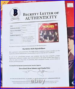 THE HOLLIES autographed signed HOTTEST HITS record album cover BAS Auth