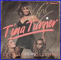 TINA TURNER Let's Stay Together SIGNED AUTOGRAPH RECORD ALBUM COVER