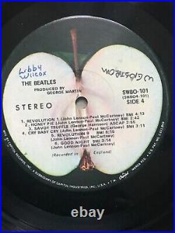 The Beatles White Album Vinyl- Swbo 101 Album Cover# 0950180 Year 1968