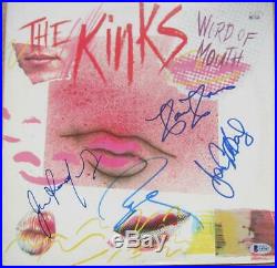 The Kinks 4x signed LP Album Cover Word of Mouth BAS Beckett Davies