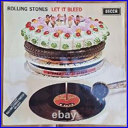 The Rolling Stones Let It Bleed 1969 1st UK Press Stereo P3P4 Ex Poster uncens