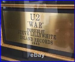 U2 Collectible Art War Album Gold Record & Cover autographed by ENTIRE band