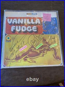 VANILLA FUDGE original members signed album cover Appice, Martell, And Stein