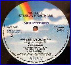 VIO-LENCE ETERNAL NIGHTMARE. 1988 Vinyl. MCA RECORDS MCF 3423. A-1U/B-1U