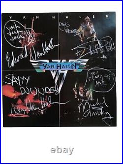Van Halen fully autographed debut vinyl album cover signed