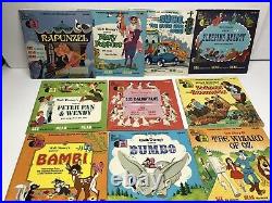 Vintage Walt Disney LP Vinyl Records Children Albums Soundtrack Books Lot of 25