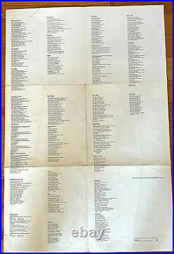 White Album The Beatles 1970 Vinyl Apple Records Poster/Pics Number